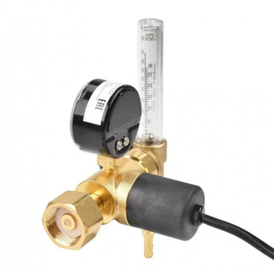 Регулятор расхода газа У 30/АР 40П Р 220V с ротаметром и подогревателем 220V – 150/- бар; вх. G3/4"; вых. M16х1,5; 30/40 л/мин KRASS 2133619PV