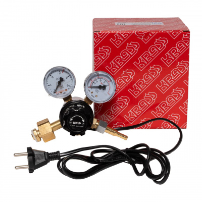 Регулятор расхода газа У 30/АР 40 КРП 220V с подогревателем 220V – 150/- бар; вх. G3/4"; вых. M16х1,5; 30/40 л/мин KRASS 2133507PV