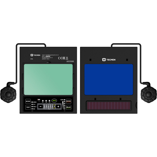 Сварочная маска хамелеон TECMEN ADF815L TM16 Черная (С внешней кнопкой переключения режима зачистки)
