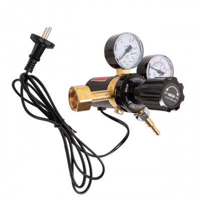 Регулятор расхода газа У 30/АР 40 КРП 220V с подогревателем 220V – 150/- бар; вх. G3/4"; вых. M16х1,5; 30/40 л/мин KRASS 2133507PV